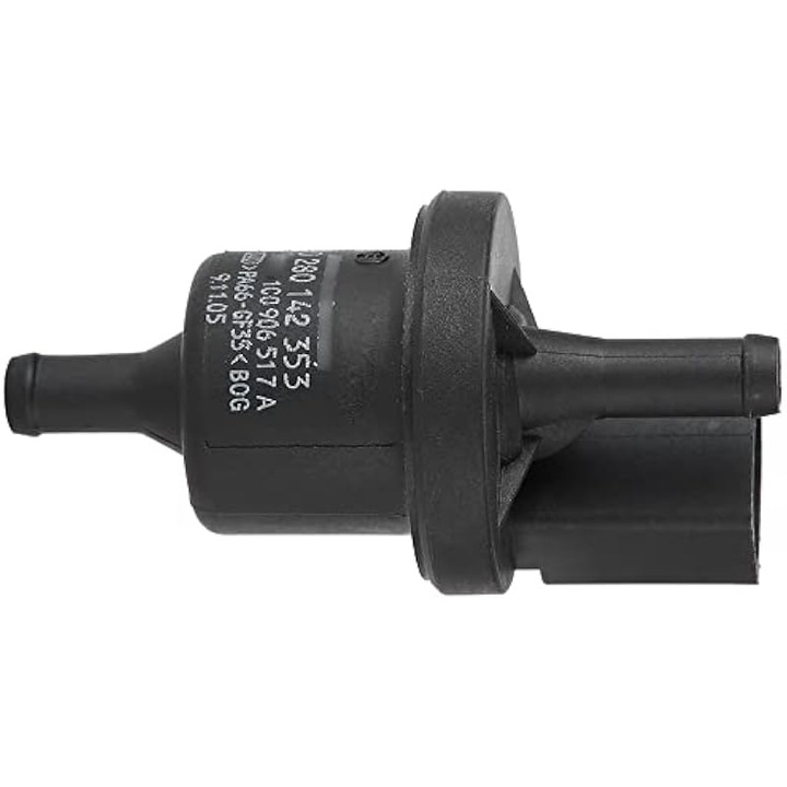 Supapa solenoid canistra vapori 0 280 142 353 / 1C0.906.517A, compatibil cu Audi A4/A6/A8/Allroad/S4/TT si VW Beetle/Golf/Jetta/Passat/Phaeton, din plastic rezistent, Negru, 1 buc