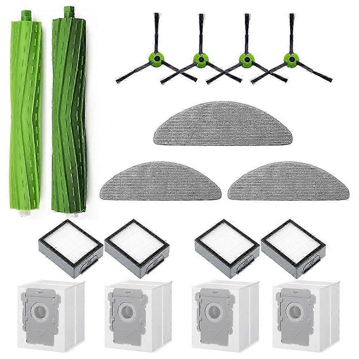 Set accesorii aspirator, perii laterale, filtru HEPA, lavete, saci praf, multicolor