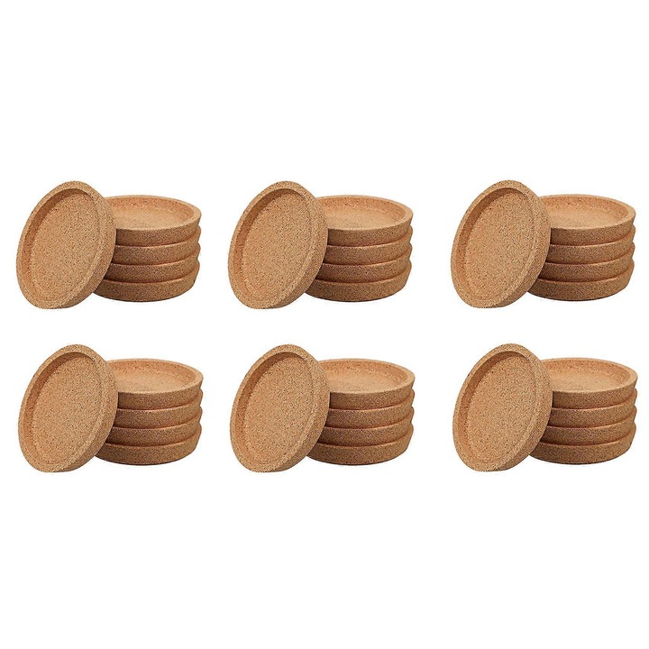 30 darabos készlet, Parafa poháralátétek, hő- és vízálló, kondenzációt felfogó peremmel, csúszásmentes, Természetes barna, 30 x 1 db, O 10.3 cm, vastagság 1.8 cm