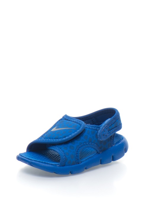 Nike, Sandale cu imprimeu si benzi velcro Sunray, Albastru royal, 25 EU