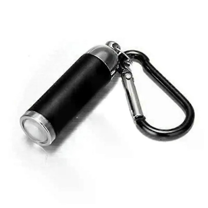 Mini LED teleszkópos zseblámpa kulcstartó zoom funkcióval, alumíniumból, vízálló, 60x15 mm, fekete, 1 db