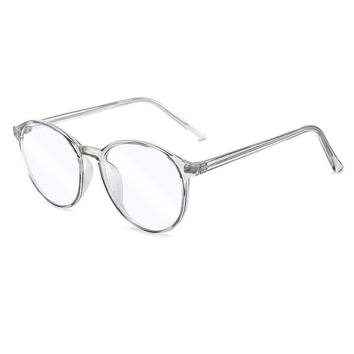 Anti-Blue Light Glasses Reflex TR90 (F8551-C7) - Round - Gray