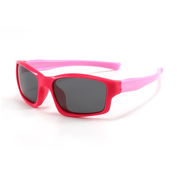 Kids Polarized Sunglasses (8202-C30) - Sport Type - Rose Red / Pink
