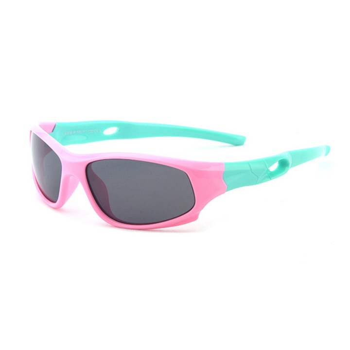 Kids Polarized Sunglasses (816-C3) - Sport Type - Pink / Green