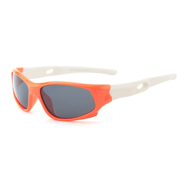 Kids Polarized Sunglasses (816-C8) - Sport Type - Orange / White