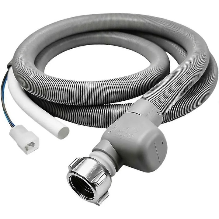 Aquastop univerzális tápcső, automatikus vízelzáró mechanizmussal és szivárgásvédelemmel, mosogatógéppel és mosógéppel kompatibilis, szürke, 1,85 m, 1 db