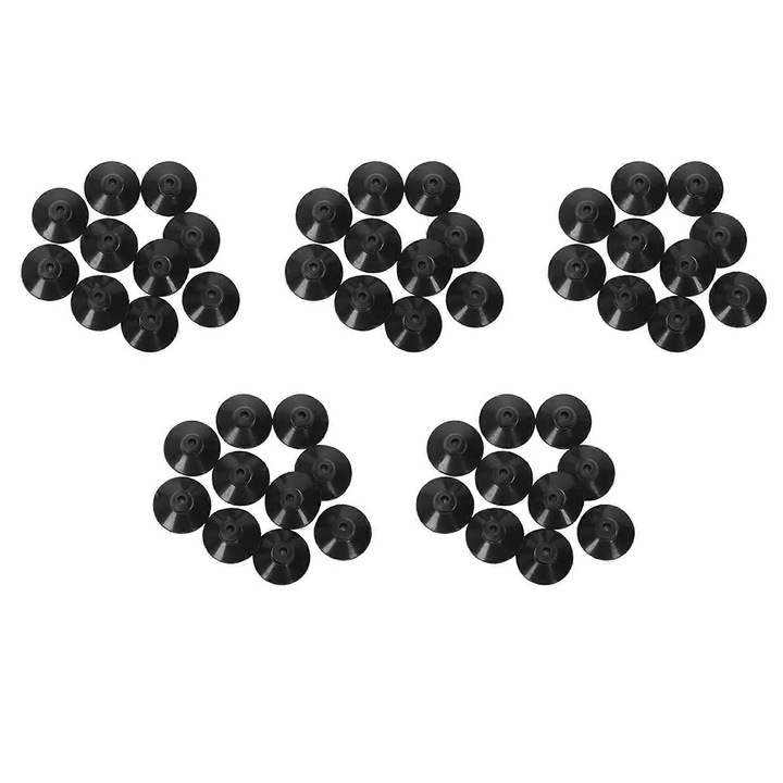 50 db fekete gumi tapadókorong készlet 27mm akváriumhoz