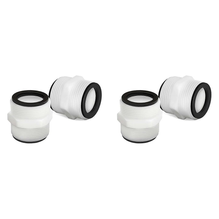 4 darabos készlet, Medence tömlő adapter / 1.5 hüvelykes csatlakozó Intex/Coleman kompatibilis, PVC, rugalmas gumigyűrűvel a szivárgás ellen, Fehér