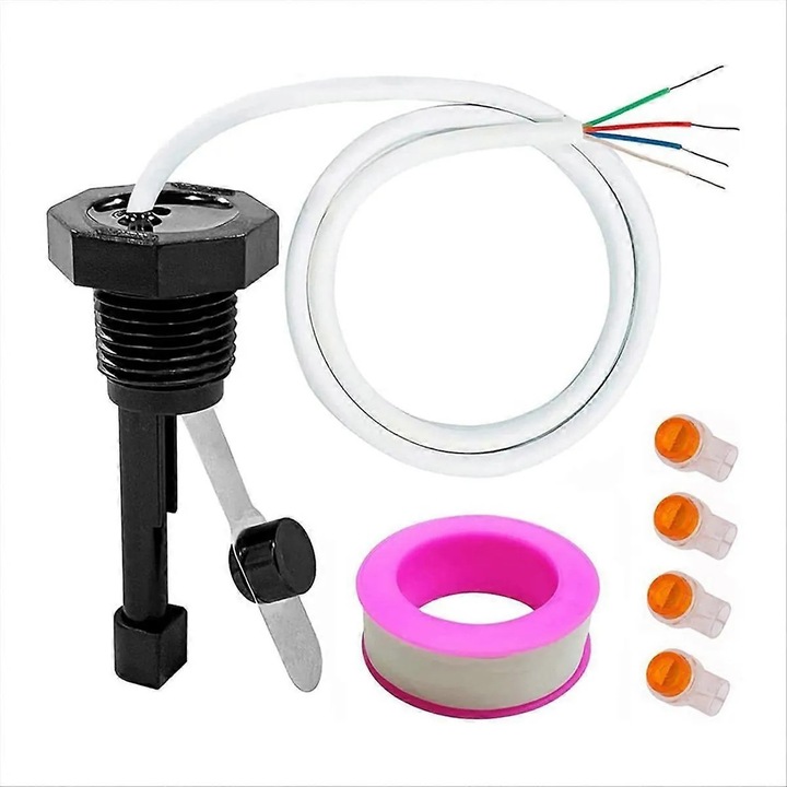 Vízáramlás érzékelő, áramláskapcsoló, kompatibilis Intellichlor IC-15/IC-20/IC-40/IC-60, helyettesíti az 520736-ot, érzékeli az áramlást és a hőmérsékletet, 4 vezetékkel és nyomógombos csatlakozókkal, vízálló, fekete/fehér