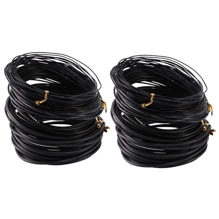 5 db eloxált alumínium drót bonsaihoz, 1-3mm, 5m, fekete