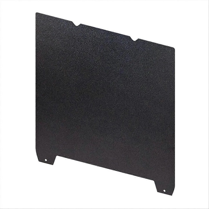 3D nyomtató fűtött ágy acéllemez 235x235mm fekete, kétoldalas texturált és sima