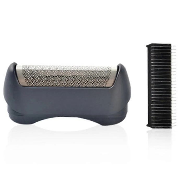 Cap taietor si plasa pentru aparat de ras, compatibil Braun 110/120/130/130s-1/140/150/815, tip 5682/5683/5684/5685, din otel inoxidabil si ABS, usor de instalat, Negru, Set 1 (plasa + cap taietor), 6x3x2.5 cm