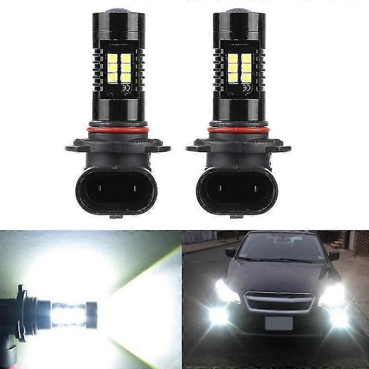 LED autó izzó / ködlámpa H8/H9/H11/9005/9006 (HB3/HB4), 100W, 6000K hideg fehér, 1800 lm, IP67 vízálló, Alumínium ötvözet, 1 db