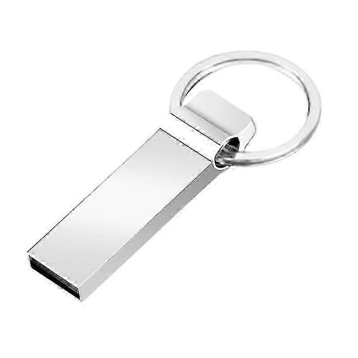 Stick USB flash drive 64GB, USB 3.0, viteza citire pana la 100 MB/s si scriere pana la 25 MB/s, metalic cu inel port-chei, argintiu, 1 buc