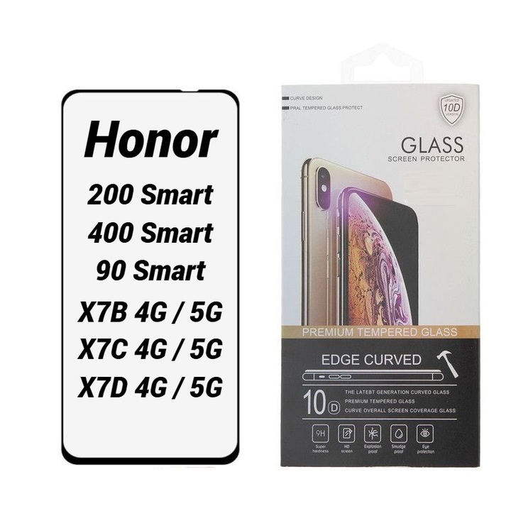 Folie Protectie Ecran 10D pentru Honor 200 Smart / 400 Smart / 90 Smart / X7B / X7C / X7D
