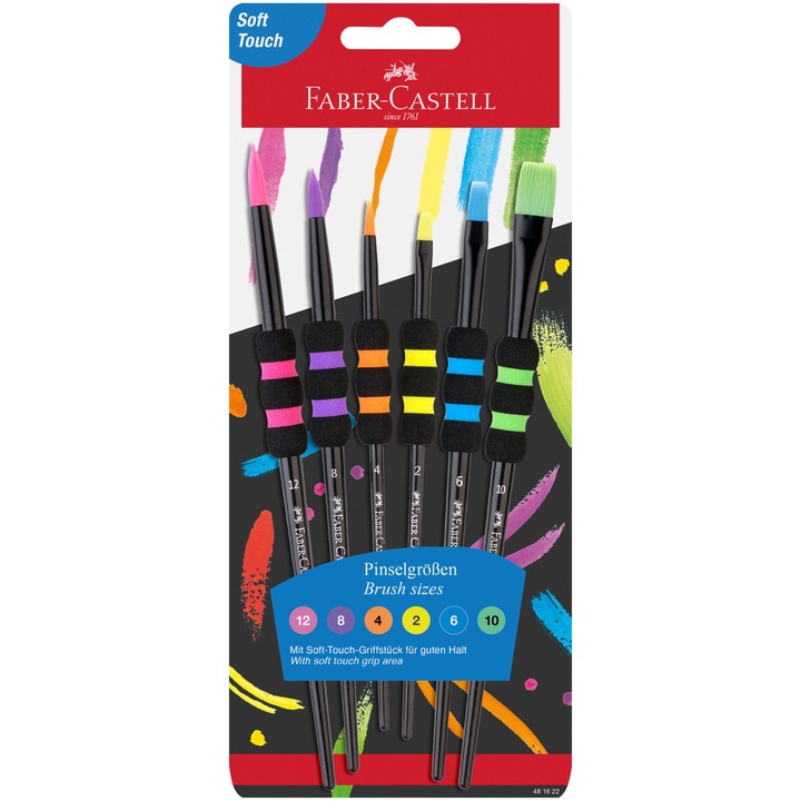 Set 6 pensule Faber-Castell Black Soft Touch