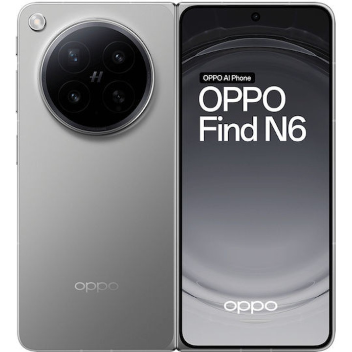 Telefon mobil Oppo Find N6, 512GB, 16GB RAM, 5G, Silver
