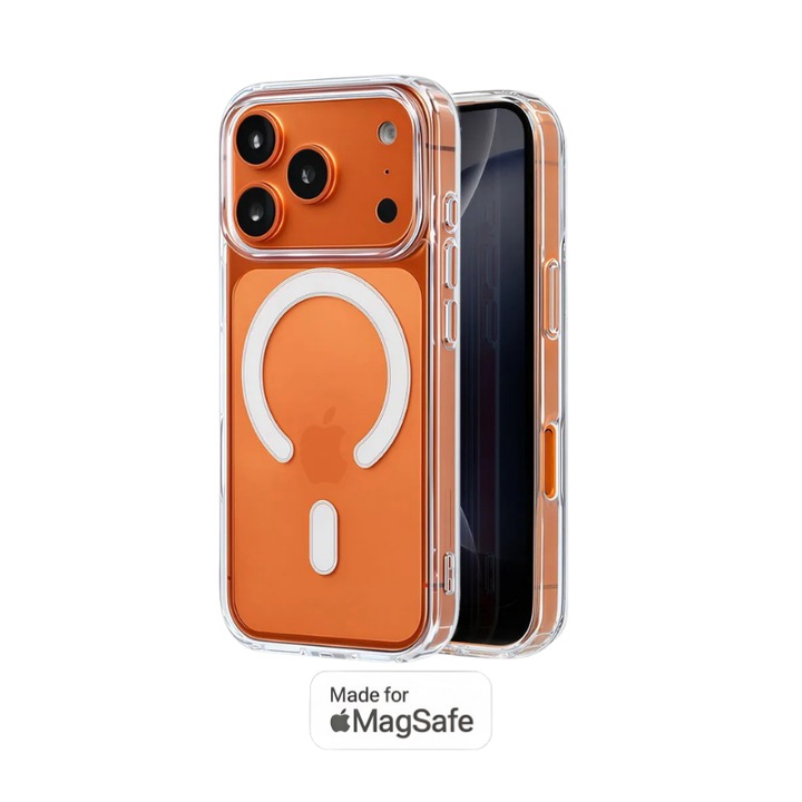 Husa MagSafe, Kynetic®, compatibil cu iPhone 18 Pro Max, iPhone 17 Pro Max, 1mm Ultra-Subtire, Transparenta Protectie Airbag Anti-Soc, Margini Moale Fara Zgarieturi, Custodie Subtire, Husa Anti-Soc