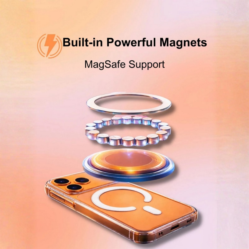 Husa MagSafe, Kynetic®, compatibil cu iPhone 18 Pro Max, iPhone 17 Pro Max, 1mm Ultra-Subtire, Transparenta Protectie Airbag Anti-Soc, Margini Moale Fara Zgarieturi, Custodie Subtire, Husa Anti-Soc