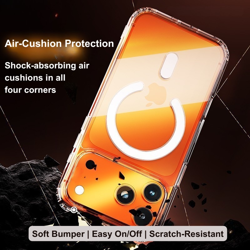 Husa MagSafe, Kynetic®, compatibil cu iPhone 18 Pro Max, iPhone 17 Pro Max, 1mm Ultra-Subtire, Transparenta Protectie Airbag Anti-Soc, Margini Moale Fara Zgarieturi, Custodie Subtire, Husa Anti-Soc