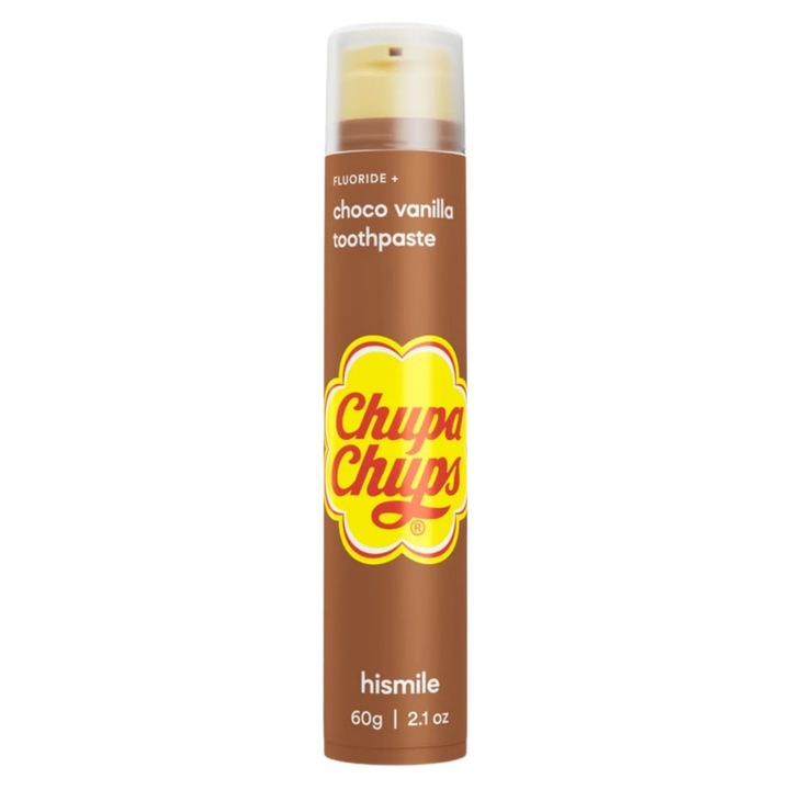 Паста за зъби с флуор и аромат на шоколад и ванилия, Chupa Chups Choco Vanilla, Hismile, 60 g