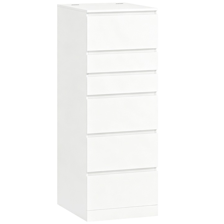 Comoda cu Sertare, HOMCOM, MDF, 40 x 48 x 110 cm, Alb