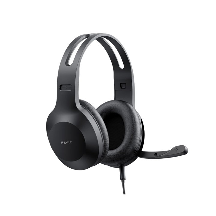 Casti cu fir Havit H220d, jack 3.5mm, Negru