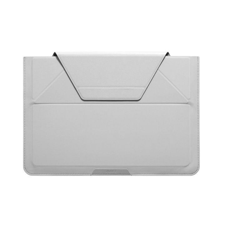 Moft, Husa pentru laptop / sleeve din piele ecologica cu stand integrat Misty Cove, Alb, 15"