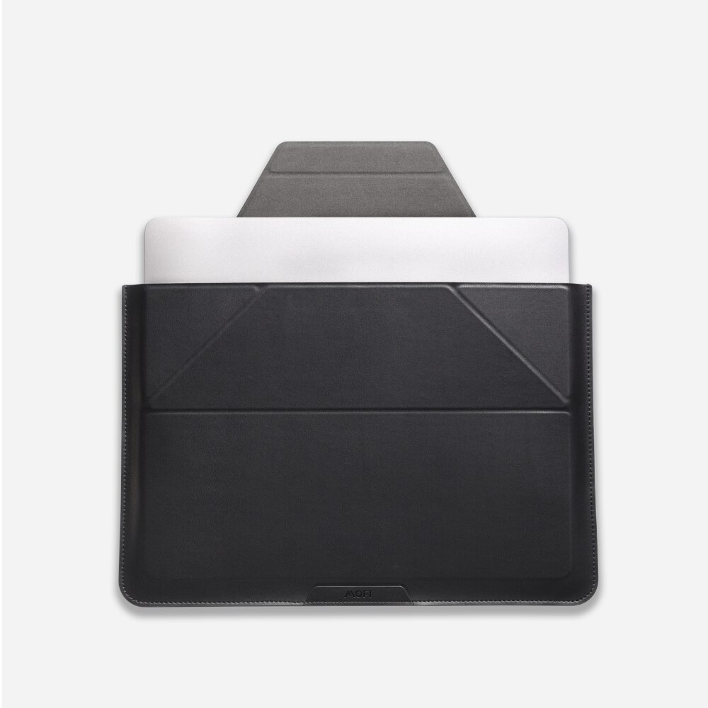 Moft, Husa pentru laptop din piele ecologica cu suport integrat Sleeve 14", Negru, 14"