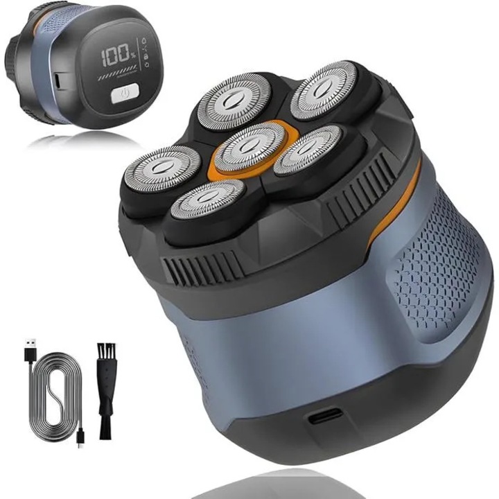 Електрическа самобръсначка, 6D, гъвкава, черна, 1400mAh, 12x5см