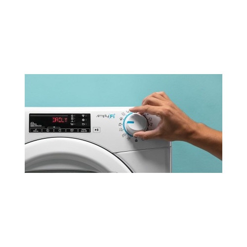 Masina de spalat rufe Candy HCU1292DB/1-S, 9 kg, 1200 RPM, 16 programe, Clasa D, Kilo Detector, Calcare usoara, Alba