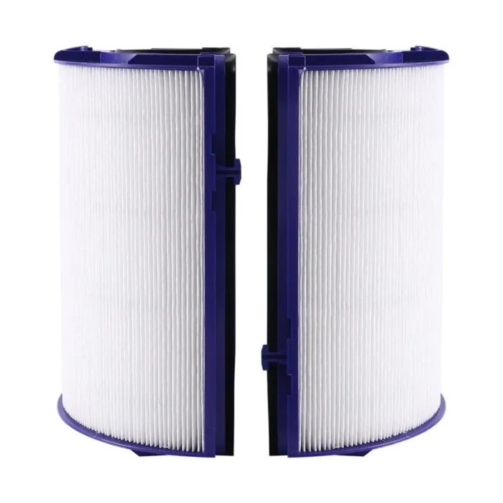 2 darabos készlet, HEPA szűrő aktív szénnel, kompatibilis Dyson TP06/TP09/HP06/PH01/PH02/TP07/HP07/HP09 modellekkel, alkatrész #970341-01 #965432-01, kétrétegű szűrés, megköti a 0,3 µm-es részecskék 99,97%-át, fehér/kék