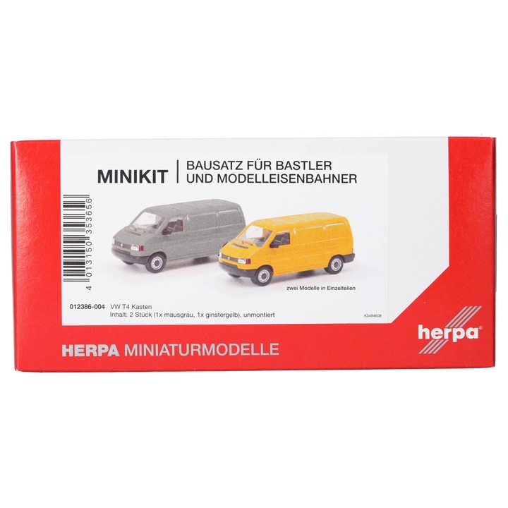Herpa Minikit készlet, VW T4 duba, szürke és sárga, H0, 012386-004