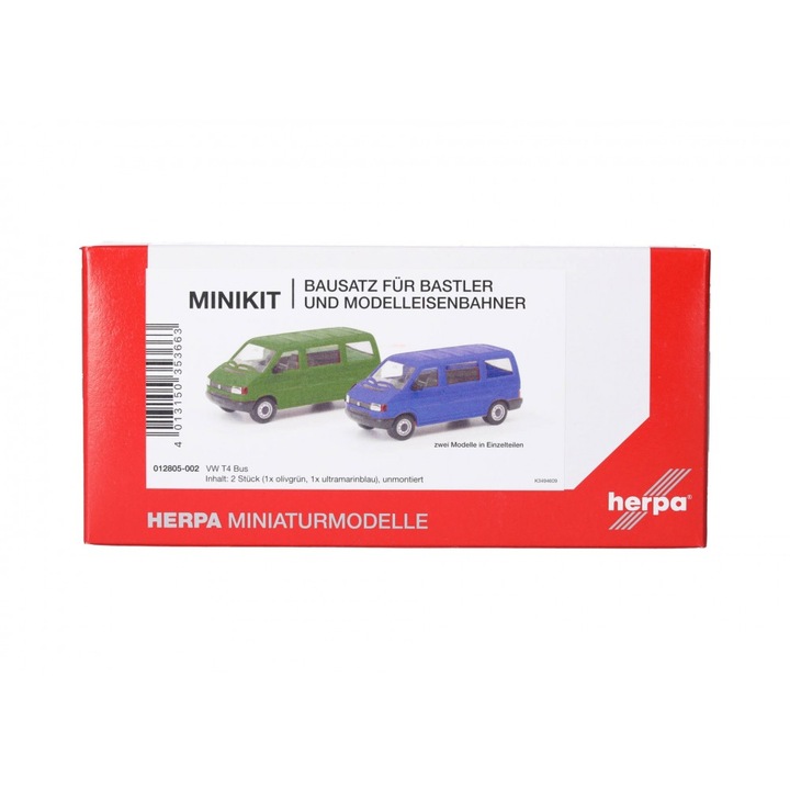 Herpa Minikit készlet, VW T4 személyszállító, olívazöld és ultramarinkék, H0, 012805-002