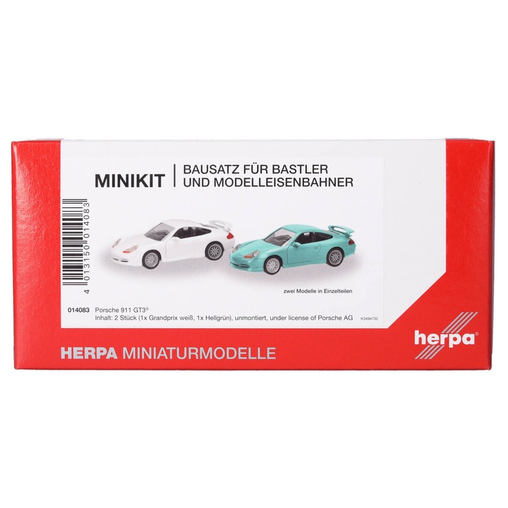 Herpa Minikit készlet, Porsche 911 GT3, fehér és zöld, H0, 014083