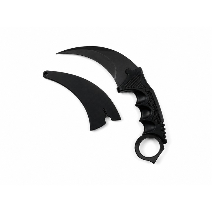 Cutit Karambit de Antrenament Negru cu Husa – Model Fantasy Premium, Fara Tais, Design Inspirat din Jocuri si Filme SF, Dalimag