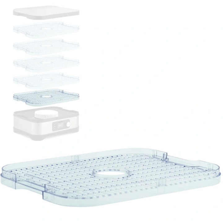 Tava pentru deshidrator BD-690, tava de uscare pentru ciuperci, fructe, legume si ierburi, antiaderenta si usor de curatat, transparenta, 32 x 25 cm, 1 buc