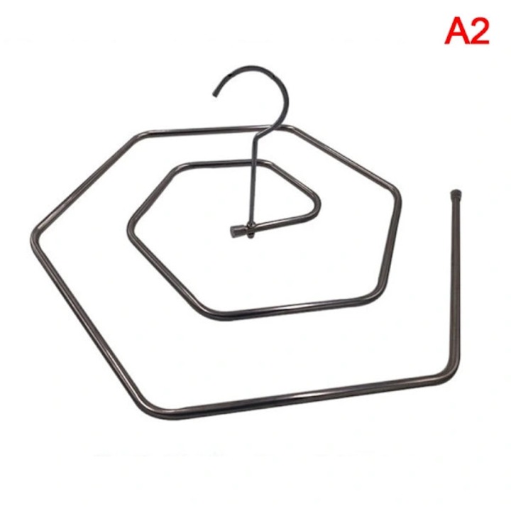 Uscator rufe Spirala Hexagonal, din otel inoxidabil, cu carlig pentru tavan si design detasabil, diametru 46 cm, lungime totala 2 m, argintiu, 1 buc