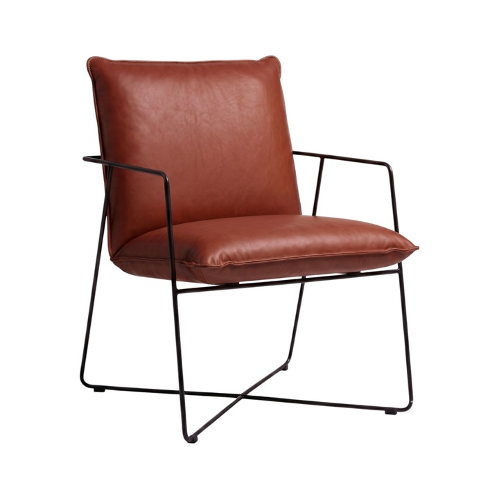 Scaun Arezzo, Piele Naturala, IDL Cognac, 64cm x 70cm x 85cm