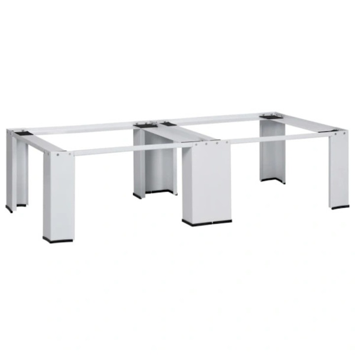 Suport extensie/platforma pentru masina de spalat si uscator, din otel, cu picioare cauciucate si placute antiderapante, capacitate 200 kg, alb, 127 x 54.5 x 32.5 cm