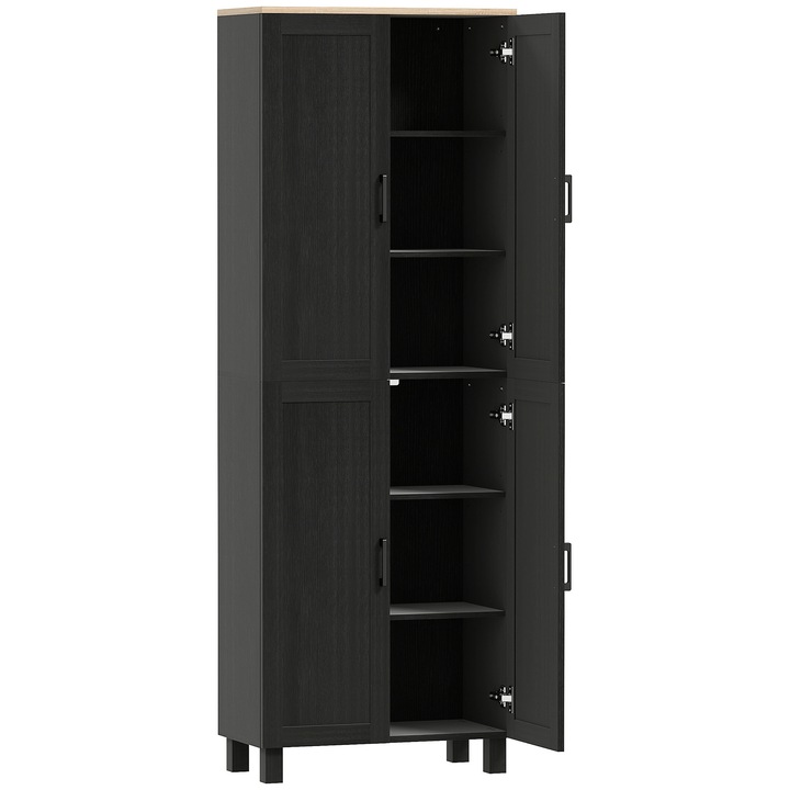 Dulap de Bucatarie, HOMCOM, PAL, 60cm x 30cm x 170, 5cm, Negru