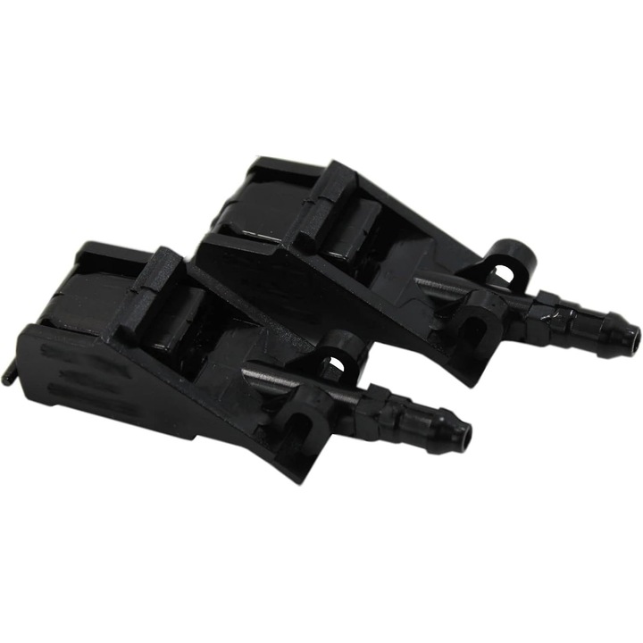 Duze spalator parbriz fata, 6E0955985 / 6E0955985A, jeturi spalare compatibile cu VW Passat/Golf/Polo/Touareg/Beetle/Lupo/Transporter, compatibile cu Seat Cordoba/Ibiza/Toledo si Skoda Superb/Rapid, pentru stanga/dreapta, Negru, 2 bucati