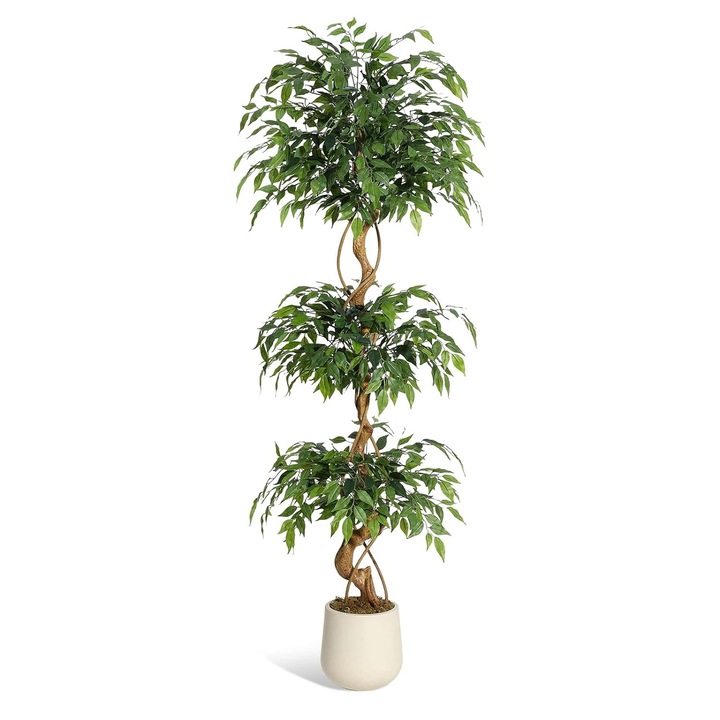 Fikusz Műnövény, Dekoratív Növény, 180 cm, Műanyag, Kültéri, Asztali Elhelyezés, Zöld
