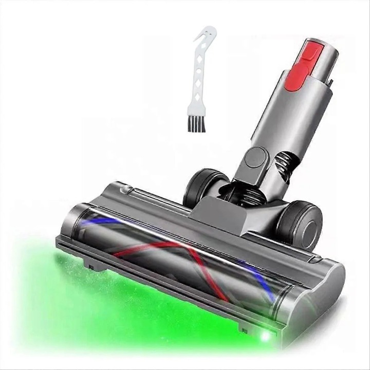 Elektromos porszívó kefe, V-alakú forgókefe, LED, 180 fordulat, ABS, univerzális, fekete