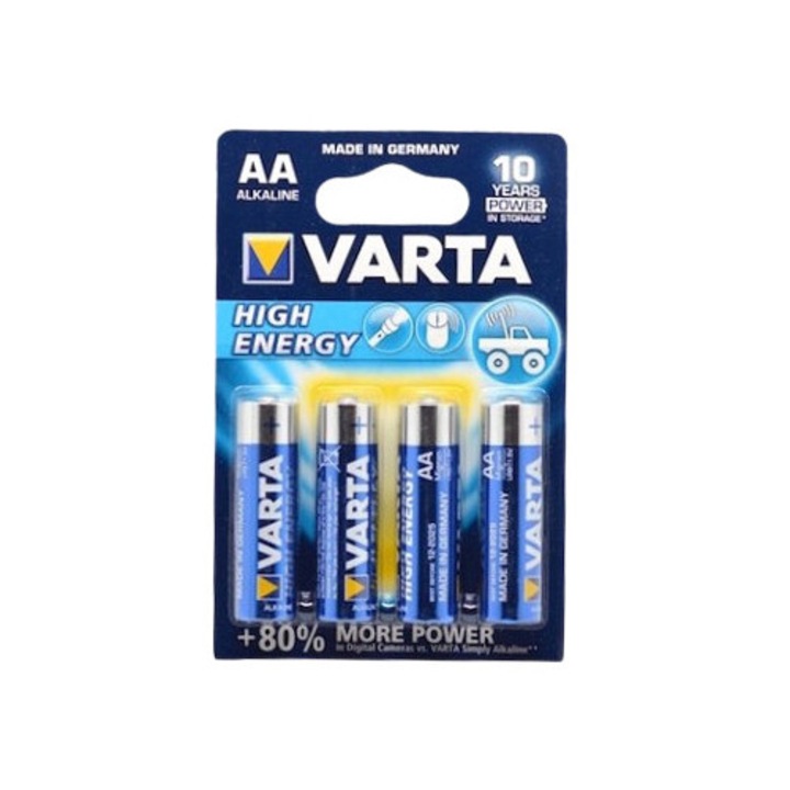 Varta High-Energy R6 AA alkáli elemek, 4 darab