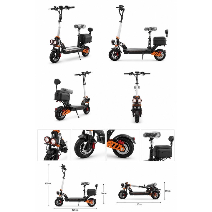 Scuter electric confortabil si puternic ????⚡ Ideal pentru deplasari zilnice, acest scuter electric ofera confort maxim datorita