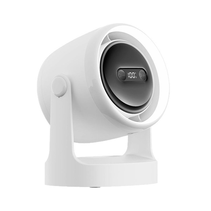 Ventilátor, 20.000 mAh, 100 sebességfokozat, 3 világítási fokozat, aroma diffúzor, ORBER, digitális kijelző, 36 dB, USB töltés, irodába és otthonra, ABS, 138 × 101 × 168,5 mm, fehér