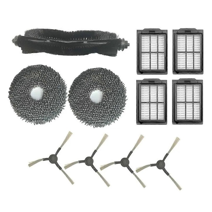 Set accesorii pentru aspirator Karcher RCV5, kit piese de schimb cu perie principala 1 buc., perii laterale 4 buc., filtru HEPA 4 buc., lavete mop 2 buc., Multicolor