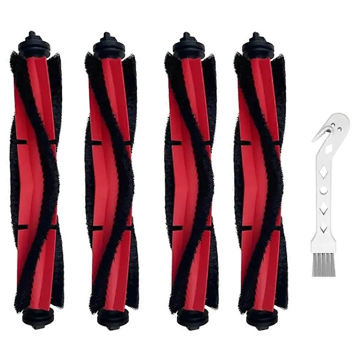 Főkefék, 4 db-os készlet Roborock S7 MaxV Ultra S7 MaxV S7 Q7 robotporszívókhoz, gubancmentes, fehér, 10x5cm