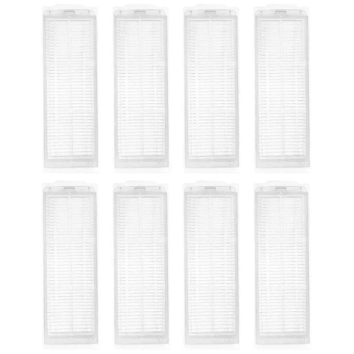 8 darabos készlet, HEPA szűrők Xiaomi S40 Pro/OV71GL készülékhez, tökéletes illeszkedés, hatékony szűrés, műanyag, fehér